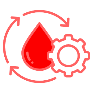 Logo ac-plomberie haute-garonne avec goutte rouge et engrenage symbolisant cycle de l’eau