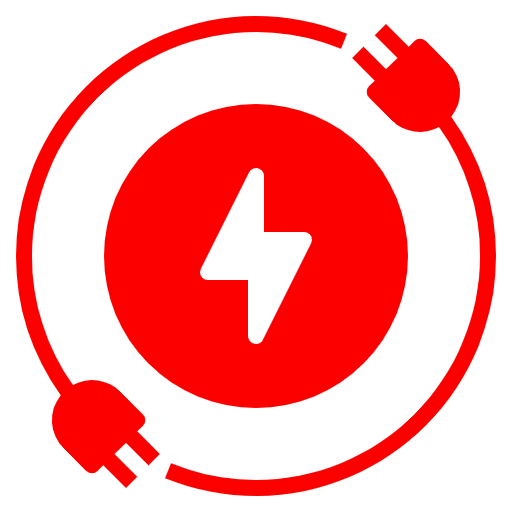 Icône énergie électrique rouge ac-plomberie, services électricité et climatisation en haute-garonne